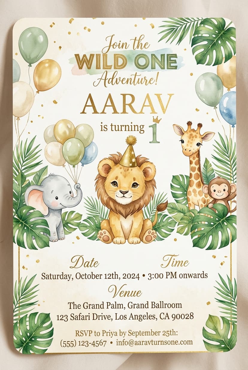 Wild One Jungle Safari 1st Birthday