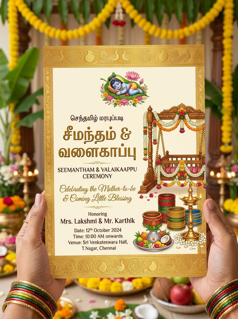 Traditional Seemantham & Valaikaappu